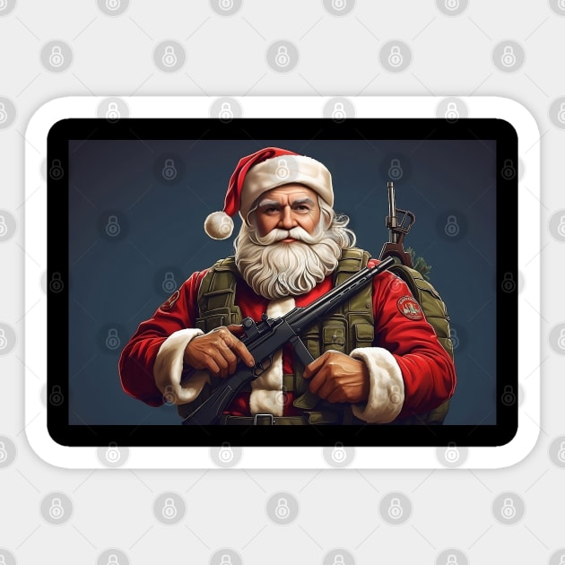 Soldier Santa Sticker by meltubs76